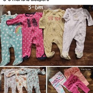 Carter's Pink and Yellow Footies Soft Cotton One Pieces